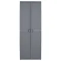 Armoire de rangement de jardin gris 65x45x172 cm PP rotin