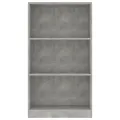 Bibliothèque 3 niveaux Gris béton 60x24x109cm Bois d'ingénierie