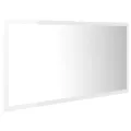 Miroir à LED de bain Blanc brillant 90x8,5x37 cm Acrylique