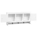 Armoire à clés Blanc 40x8,5x20 cm Bois d'ingénierie et acier