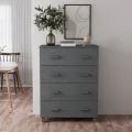 Buffet HAMAR Gris foncé 79x40x103,5 cm Bois massif de pin