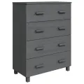 Buffet HAMAR Gris foncé 79x40x103,5 cm Bois massif de pin
