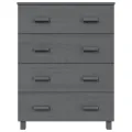 Buffet HAMAR Gris foncé 79x40x103,5 cm Bois massif de pin