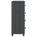Buffet HAMAR Gris foncé 79x40x103,5 cm Bois massif de pin