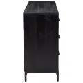 Buffet Noir 110x35x70 cm Bois de pin massif
