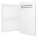 Armoire de salle de bain à miroir LED Blanc brillant 60x11x80cm