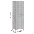 Armoire de rangement jardin Gris 59x40x180 cm Résine tressée