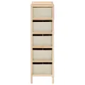 Étagère de rangement 5 paniers tissu bois de cèdre beige