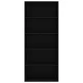 Bibliothèque à 5 niveaux Noir 80x30x189 cm Aggloméré