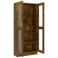 Armoire à vitrine Chêne fumé 82,5x30,5x185,5 cm Bois ingénierie