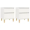 Tables de chevet 2 pcs Blanc 40x35x50 cm