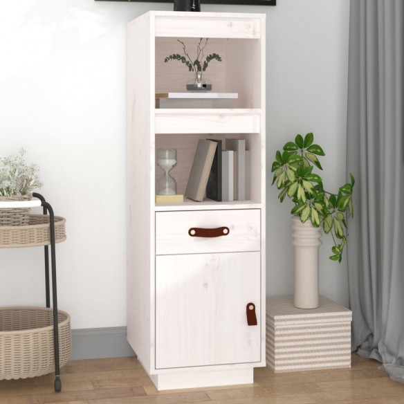 Buffet haut Blanc 34x40x108,5 cm Bois massif de pin