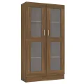 Armoire à vitrine Chêne brun 82,5x30,5x150 cm Bois d'ingénierie