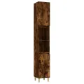 Armoire de bain chêne fumé 30x30x190 cm bois d'ingénierie