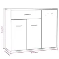 Buffet Chêne fumé 88x30x70 cm Bois d'ingénierie