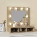 Armoire à miroir avec LED Chêne sonoma 60x31,5x62 cm