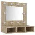 Armoire à miroir avec LED Chêne sonoma 60x31,5x62 cm