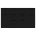 Ensemble de buffets 3 pcs Noir Bois d'ingénierie