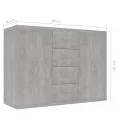 Buffet Gris béton 88x30x65 cm Aggloméré