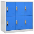 Armoires à casiers 5 pcs Gris clair et bleu 90x45x92,5 cm Acier
