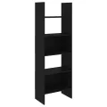 Bibliothèque Noir 60x35x180 cm Aggloméré