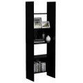 Bibliothèque Noir 60x35x180 cm Aggloméré