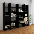 Bibliothèque Noir 40x35x180 cm Aggloméré