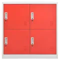 Armoires à casiers 5 pcs Gris clair et rouge 90x45x92,5cm Acier