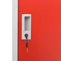 Armoires à casiers 5 pcs Gris clair et rouge 90x45x92,5cm Acier