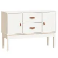Buffet Blanc 110x40x78 cm Bois massif de pin