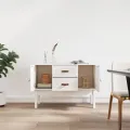 Buffet Blanc 110x40x78 cm Bois massif de pin