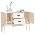 Buffet Blanc 110x40x78 cm Bois massif de pin