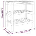 Armoire de salle de bain avec 2 étagères 74x45x75cm bois massif
