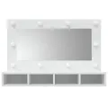 Armoire à miroir avec LED Blanc 90x31,5x62 cm