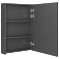 Armoire de salle de bain à miroir LED gris brillant 50x13x70 cm