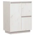 Buffet Blanc 60x34x75 cm Bois massif de pin