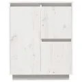 Buffet Blanc 60x34x75 cm Bois massif de pin