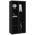 Bibliothèque Noir 50x25x106 cm Aggloméré
