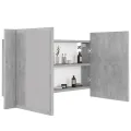 Armoire de salle de bain à miroir LED Gris béton Acrylique