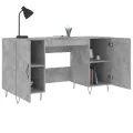 Bureau gris béton 140x50x75 cm bois d'ingénierie