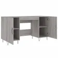 Bureau sonoma gris 140x50x75 cm bois d'ingénierie