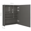 Armoire de salle de bain à miroir LED anthracite 50x14x60 cm
