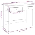 Bureau avec tiroirs Marron miel 100x50x78 cm Bois massif de pin