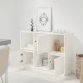 Buffet Blanc 110,5x35x80 cm Bois massif de pin