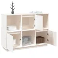 Buffet Blanc 110,5x35x80 cm Bois massif de pin