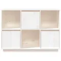 Buffet Blanc 110,5x35x80 cm Bois massif de pin