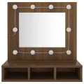 Armoire à miroir avec LED Chêne marron 60x31,5x62 cm