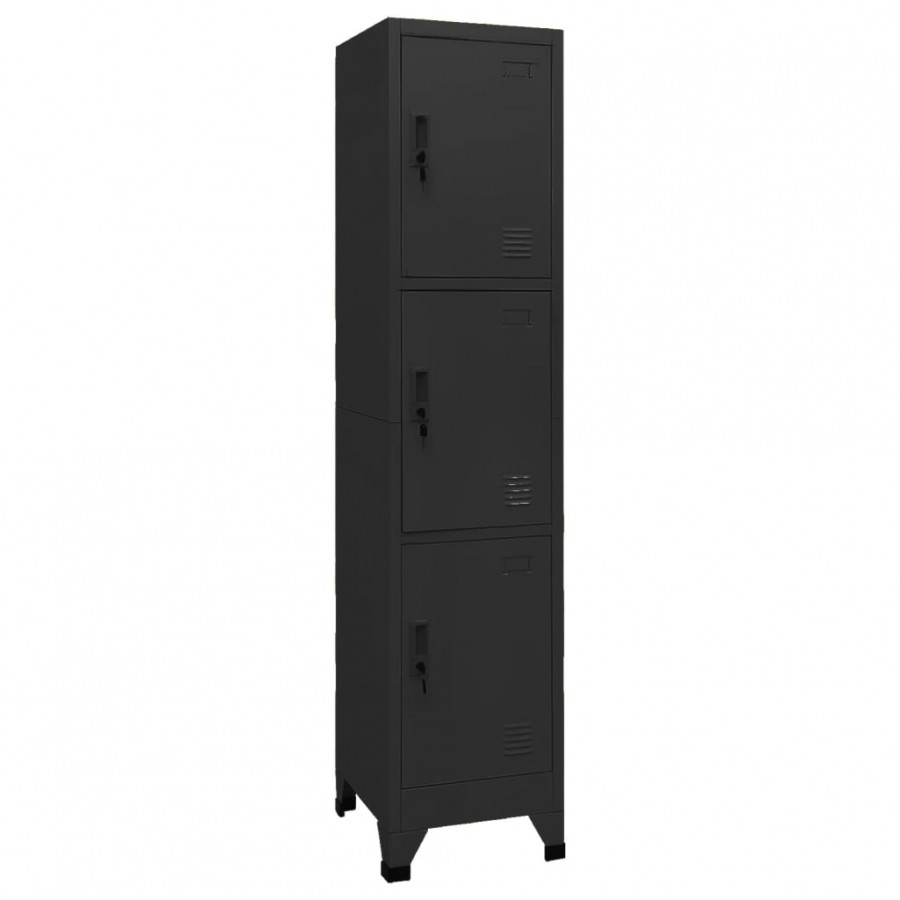 Armoire à casiers Noir 38x45x180 cm Acier