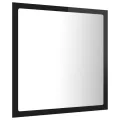 Miroir LED de salle de bain Noir brillant 40x8,5x37cm Acrylique