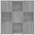 Bibliothèque Sonoma gris 90x30x90 cm Bois d'ingénierie
